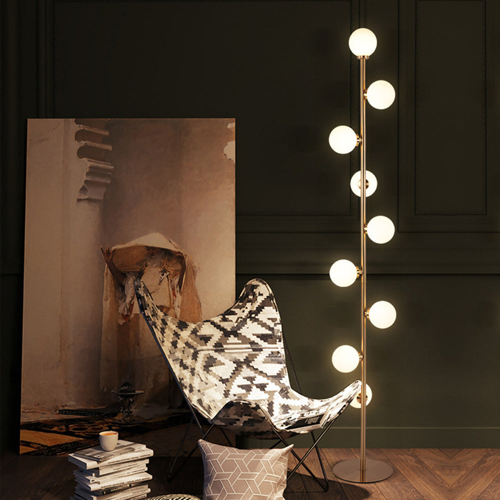 Valentina Stehlampe Glas Weiß&Warm Wohn&Schlaf&Esszimme 9 Köpfe Design LED