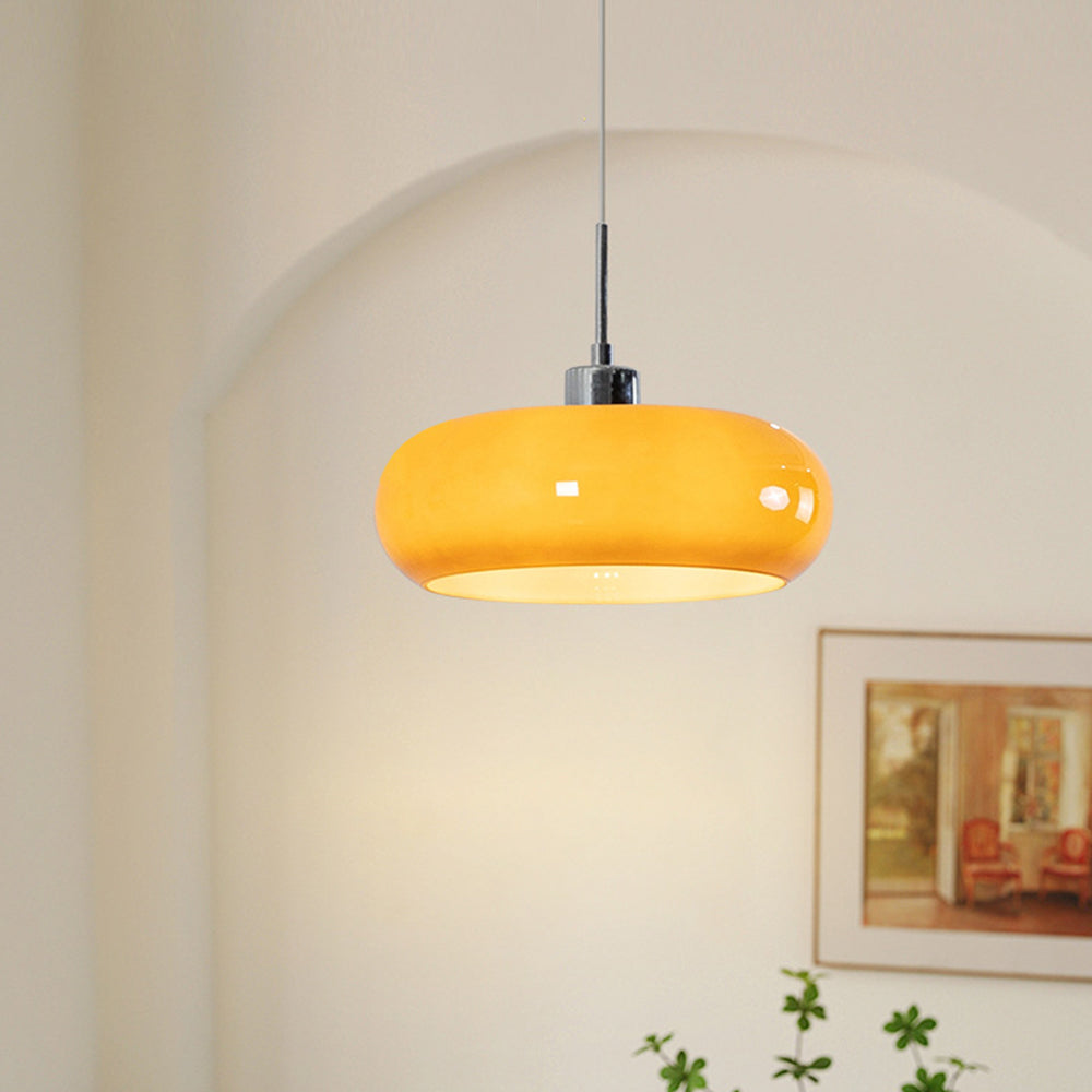Aria Modern LED Pendelleuchte Weiß Glas Schlaf/Wohnzimmer