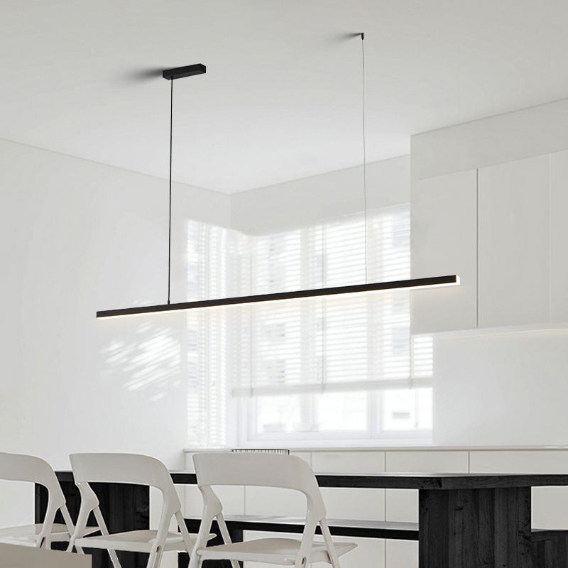 Arisha Design LED Pendelleuchte Linear Schwarz/Weiß Küche/Esszimmer Metall