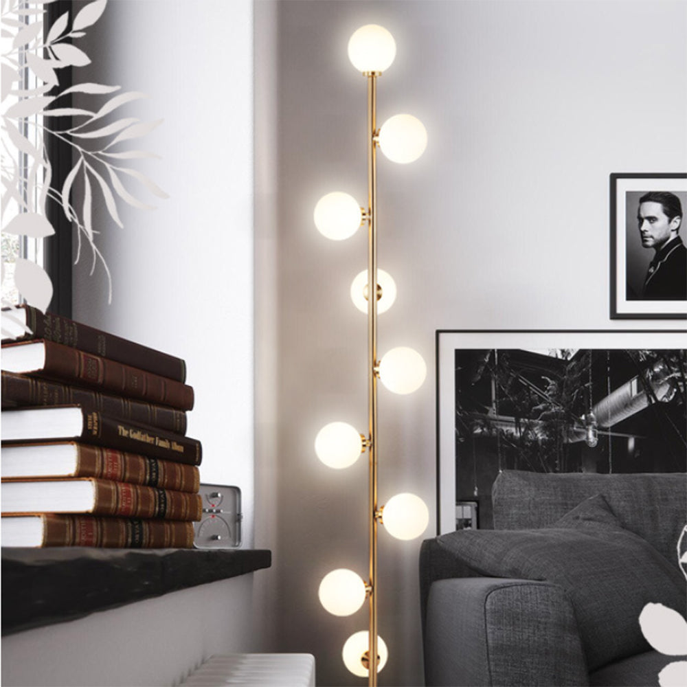 Valentina Stehlampe Glas Weiß&Warm Wohn&Schlaf&Esszimme 9 Köpfe Design LED