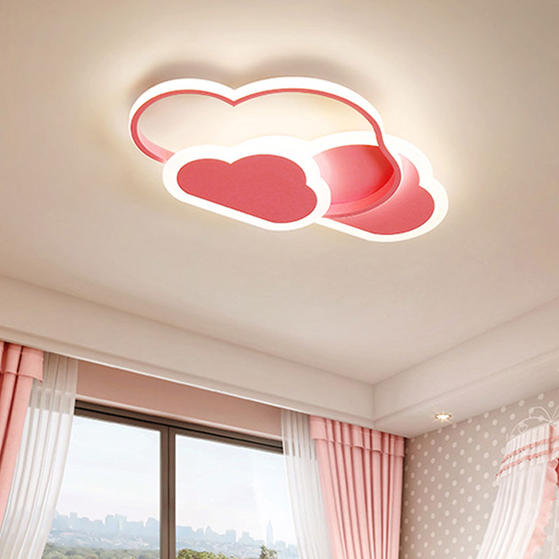 Arisha Modern Wolk LED Deckenleuchte Weiß/Rosa Schlafzimmer Metall Acryl