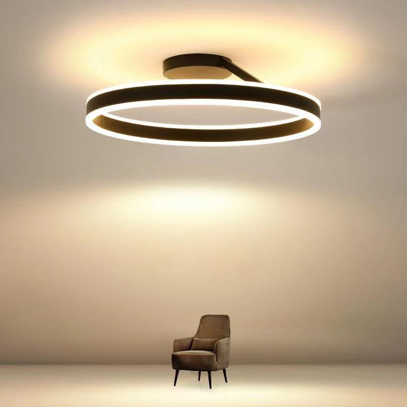 Arisha Deckenleuchte Ring Modern LED Schwarz/Weiß Wohnzimmer Flur Metall
