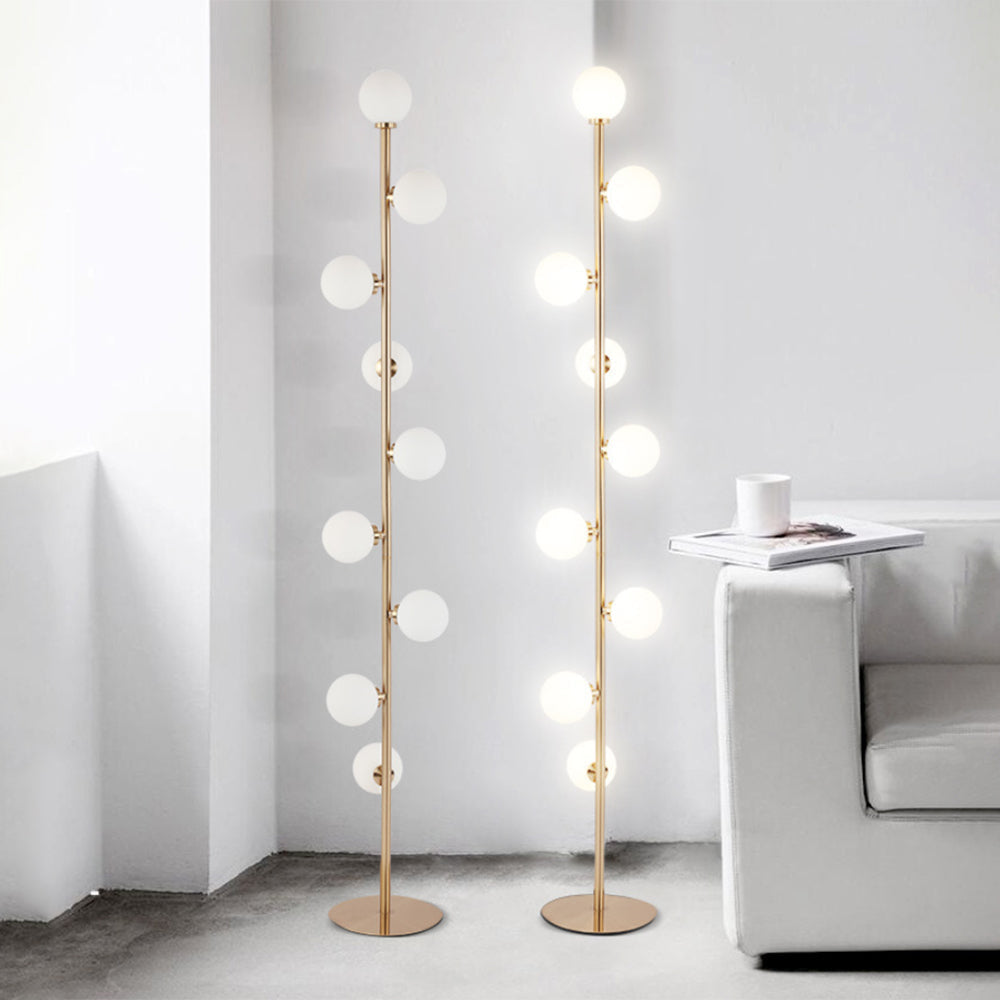Valentina Stehlampe Glas Weiß&Warm Wohn&Schlaf&Esszimme 9 Köpfe Design LED