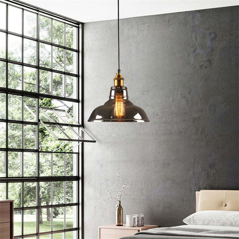 Arisha Vintage Industrie LED Pendelleuchte Esstisch/Küche Glas Metall