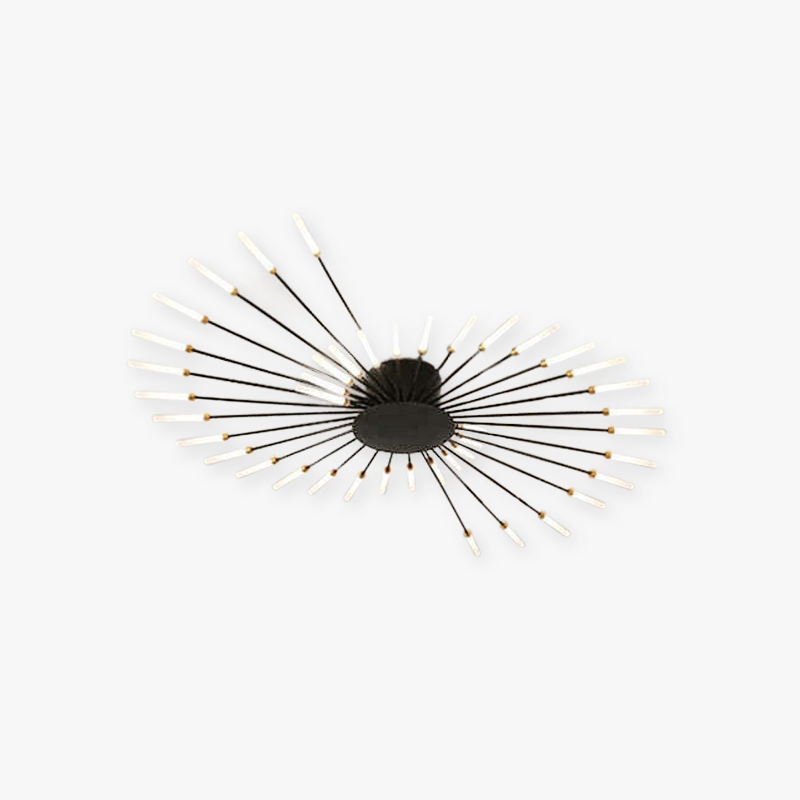 Arisha Industrial LED Deckenleuchte Schwarz/Gold Wohnzimmer Metall