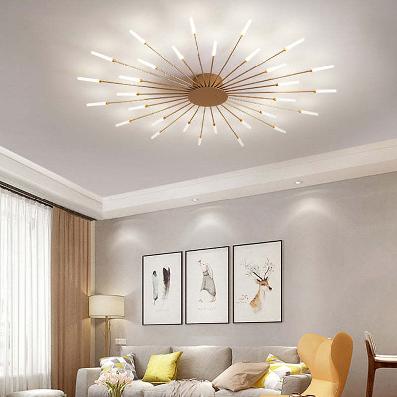 Arisha Industrial LED Deckenleuchte Schwarz/Gold Wohnzimmer Metall