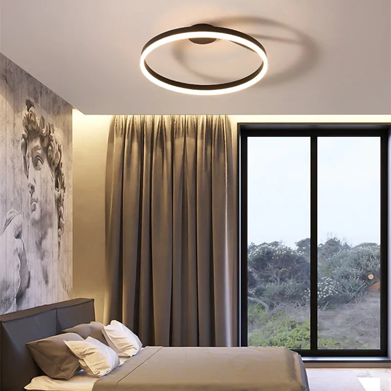 Arisha Deckenleuchte Ring Modern LED Schwarz/Weiß Wohnzimmer Flur Metall