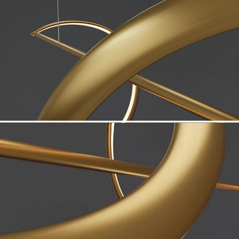 Arisha Modern LED Pendelleuchte Linear, Schwarz/Gold, Esstisch, Metall/Acryl