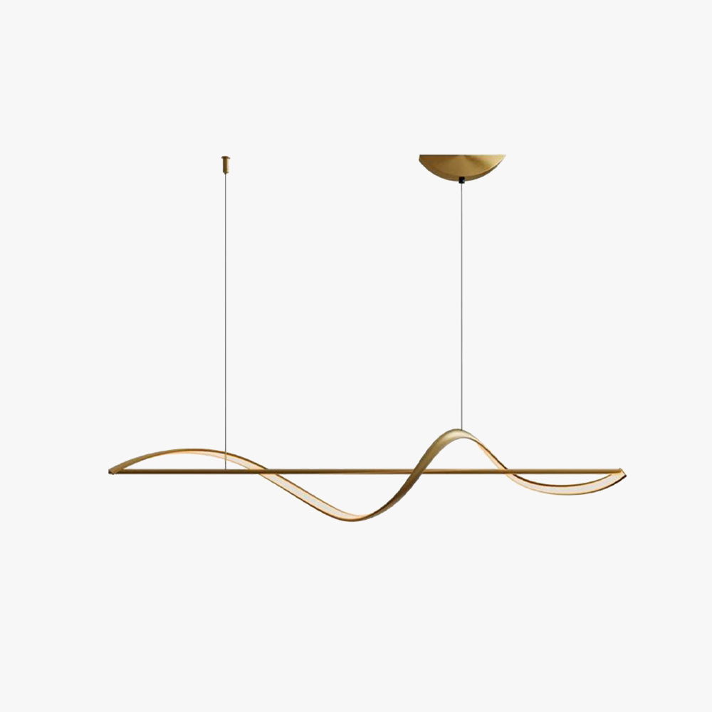 Arisha Modern LED Pendelleuchte Linear, Schwarz/Gold, Esstisch, Metall/Acryl