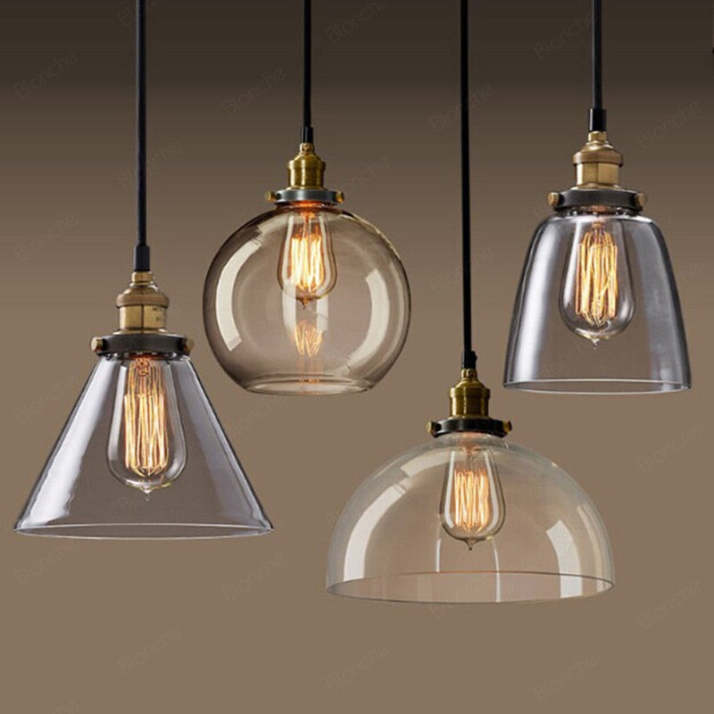 Arisha Vintage Industrie LED Pendelleuchte Esstisch/Küche Glas Metall