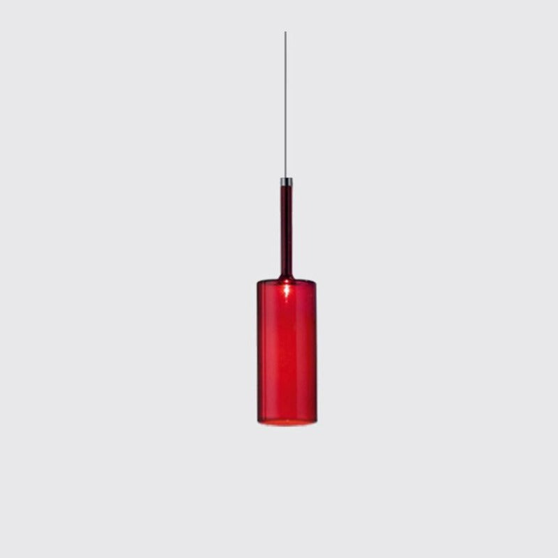 Aria Modern Zylinder LED Pendelleuchte Klar/Rot/Orange/Grau Esstisch Glas
