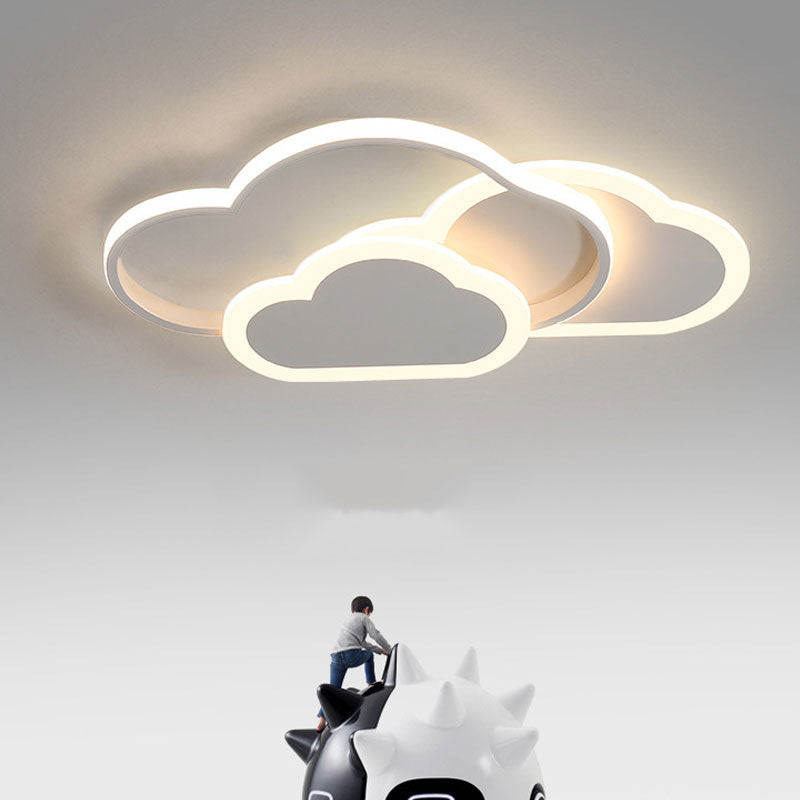 Arisha Modern Wolk LED Deckenleuchte Weiß/Rosa Schlafzimmer Metall Acryl