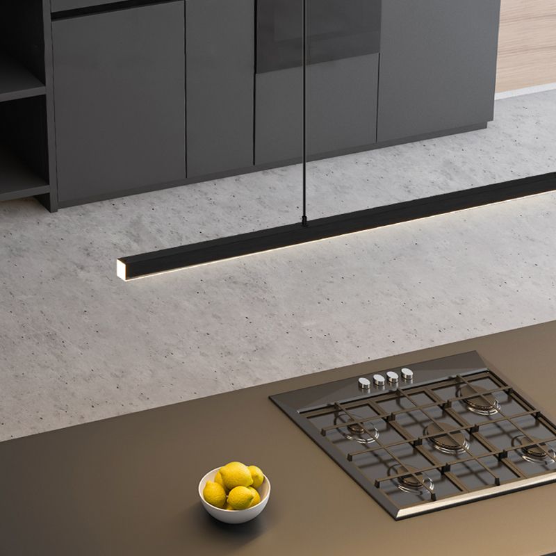 Arisha Design LED Pendelleuchte Linear Schwarz/Weiß Küche/Esszimmer Metall
