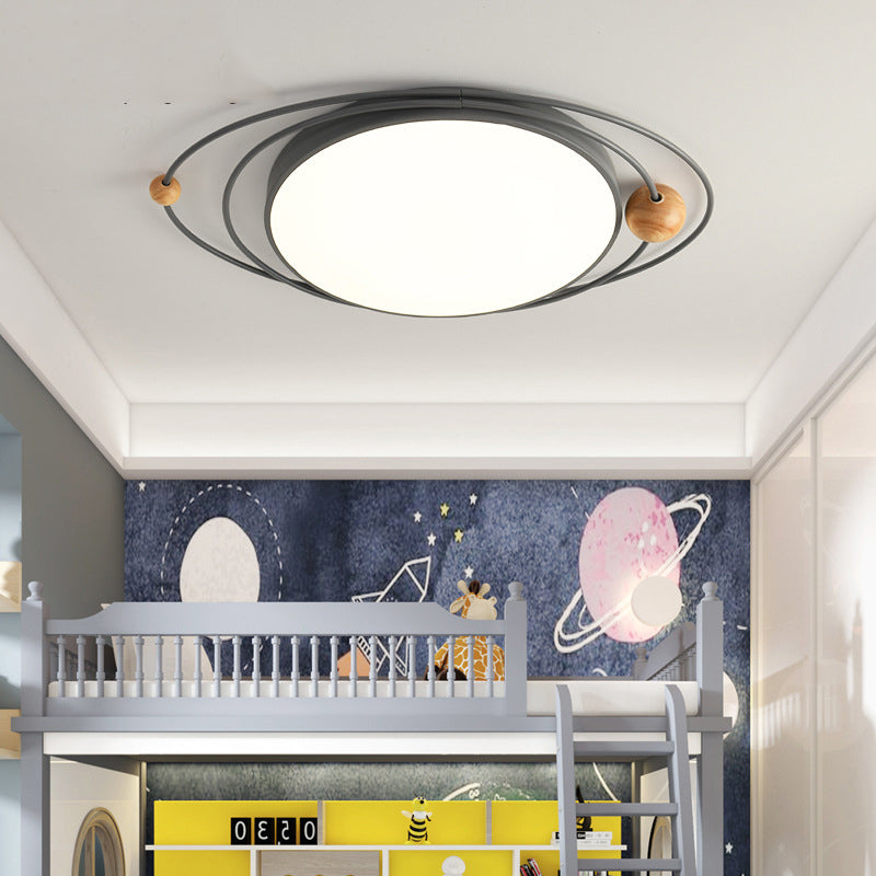 Arisha Nordic Modern LED Deckenleuchte Schwarz Holz Kinderzimmer