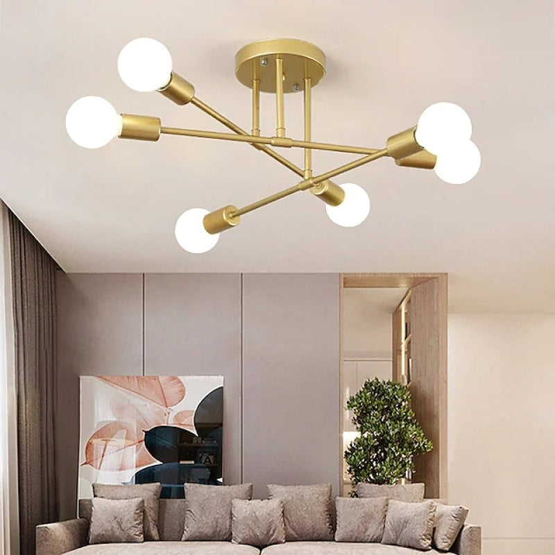 Valentina Deckenleuchte Schlichte Kugel Schwarz/Gold Wohnzimmer
