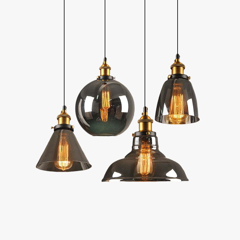 Arisha Vintage Industrie LED Pendelleuchte Esstisch/Küche Glas Metall