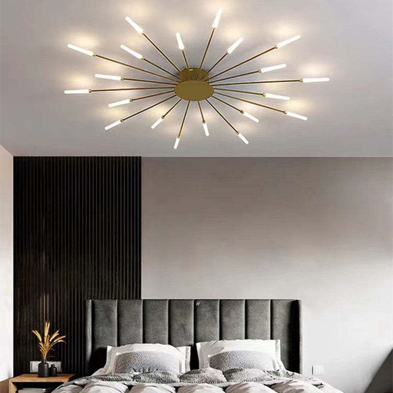 Arisha Industrial LED Deckenleuchte Schwarz/Gold Wohnzimmer Metall