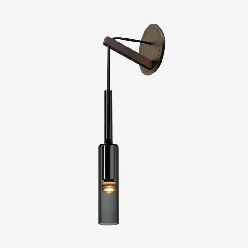Arisha Modern LED Wandleuchte Schwarz Schlafzimmer/Bad Glas Metall