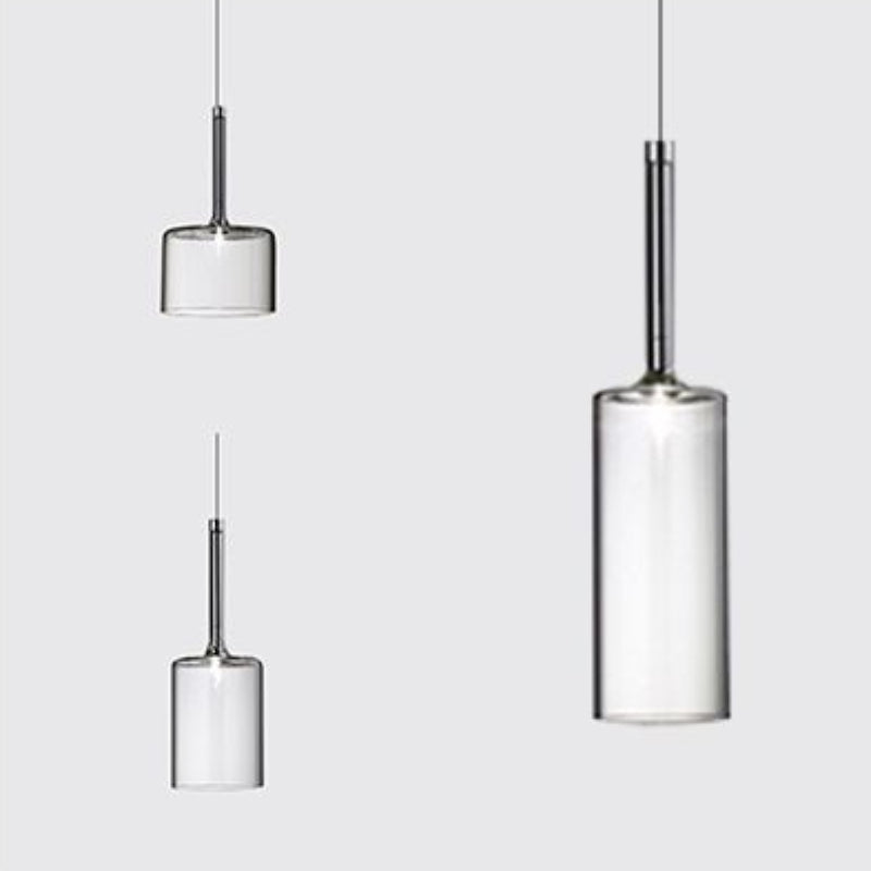Aria Modern Zylinder LED Pendelleuchte Klar/Rot/Orange/Grau Esstisch Glas
