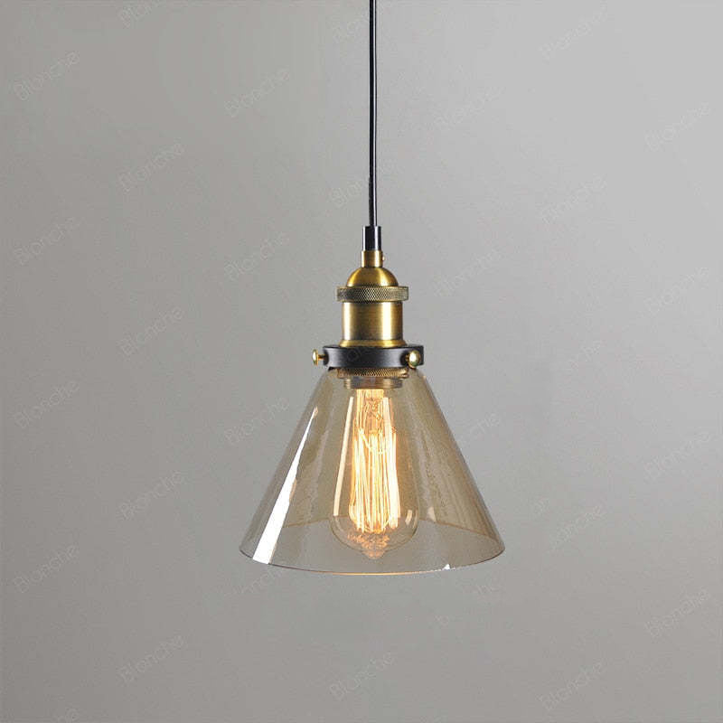 Arisha Vintage Industrie LED Pendelleuchte Esstisch/Küche Glas Metall