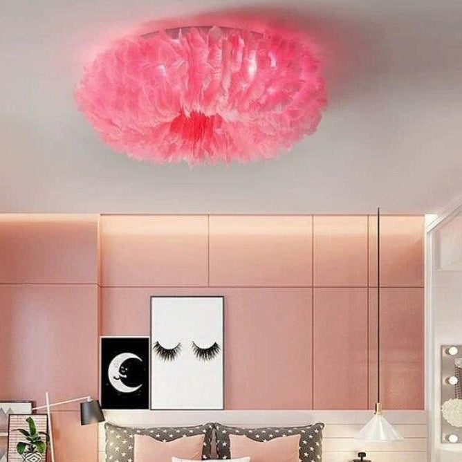 O'Moore Boho LED Deckenleuchte Weiß/Gelb/Grau Metall Schlafzimmer