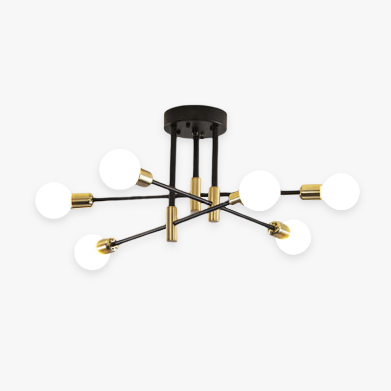 Valentina Modern Deckenleuchte Kugel Wohnzimmer Schlafzimmer Scharz/Gold Metall