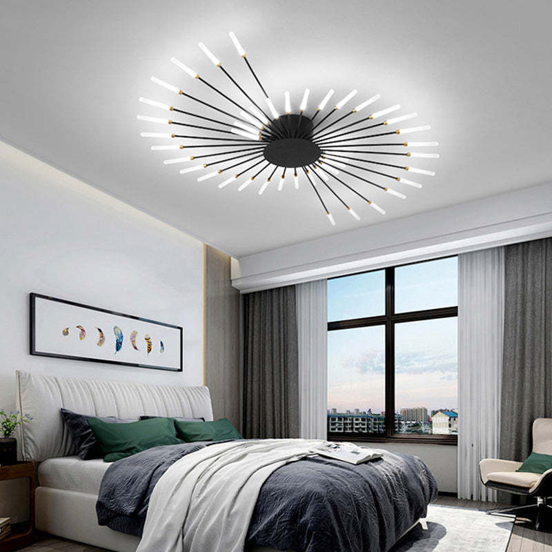 Arisha Industrial LED Deckenleuchte Schwarz/Gold Wohnzimmer Metall