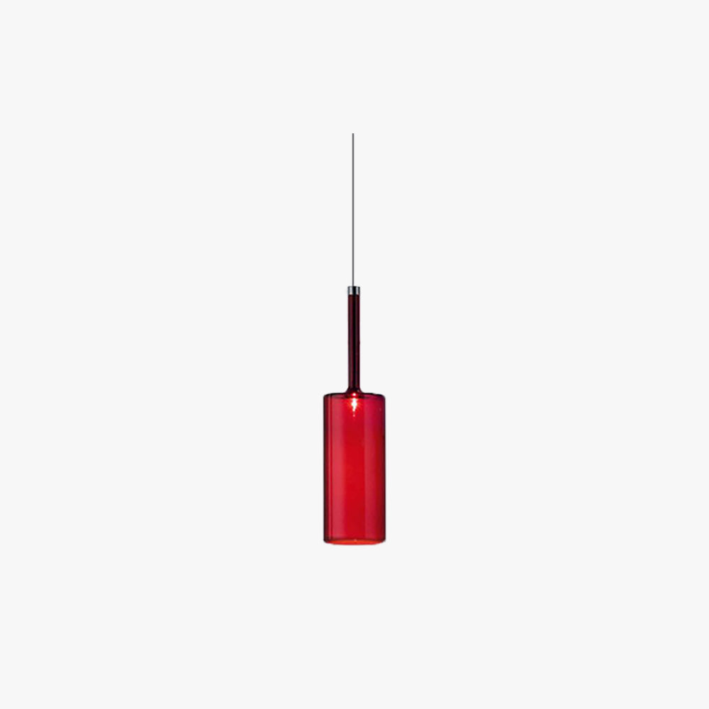 Aria Modern Zylinder LED Pendelleuchte Klar/Rot/Orange/Grau Esstisch Glas