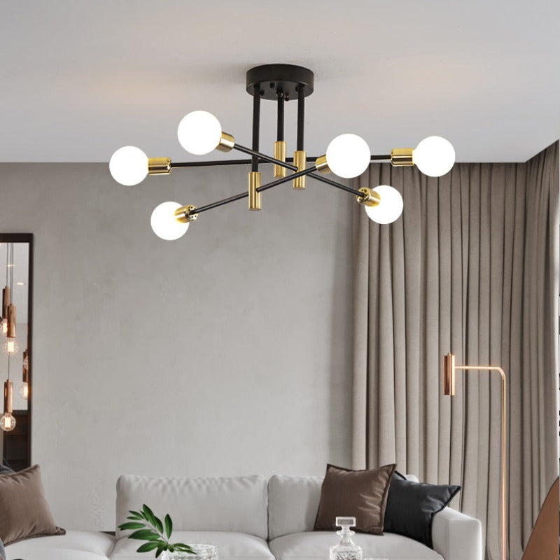 Valentina Modern Deckenleuchte Kugel Wohnzimmer Schlafzimmer Scharz/Gold Metall