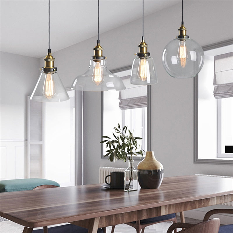 Arisha Vintage Industrie LED Pendelleuchte Esstisch/Küche Glas Metall