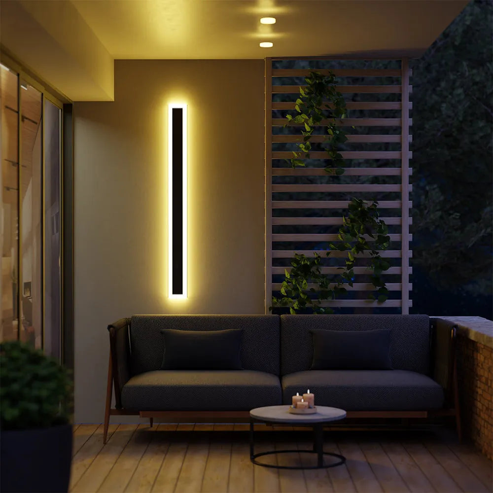 Arisha Modern LED Außenwandleuchte Schwarz Metall Garten/Balkon