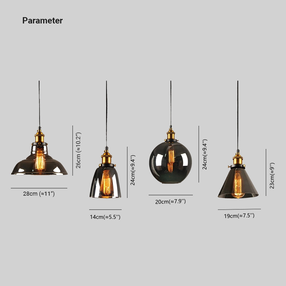Arisha Vintage Industrie LED Pendelleuchte Esstisch/Küche Glas Metall