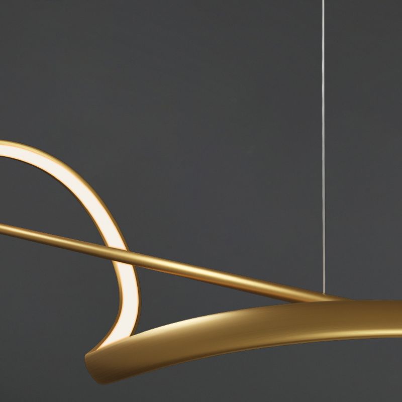 Arisha Modern LED Pendelleuchte Linear, Schwarz/Gold, Esstisch, Metall/Acryl