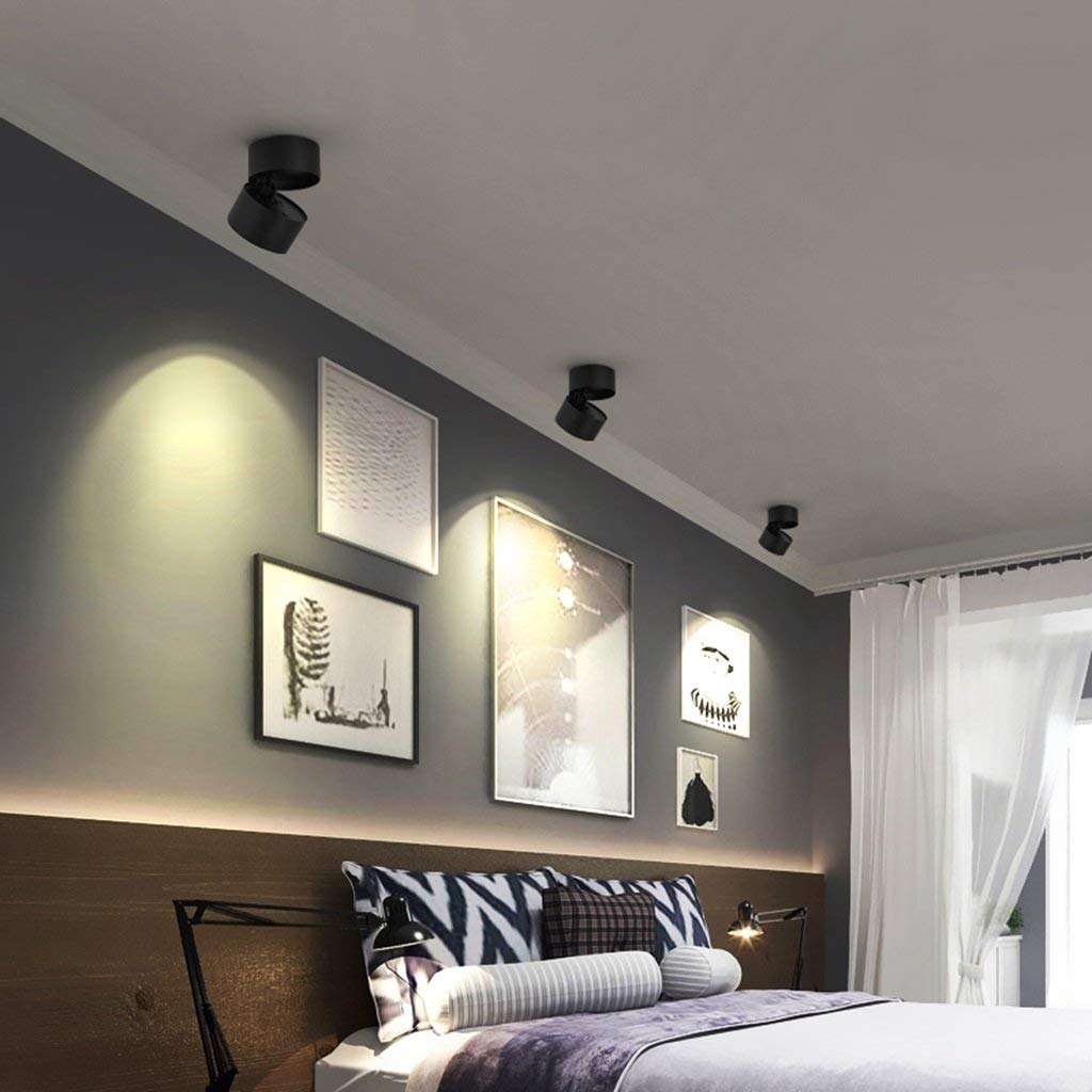 Aim Modern LED Deckenleuchte Schwarz/Weiß Metall Wohnzimmer/Korridor