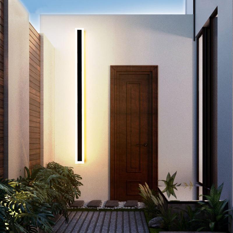Arisha Modern LED Außenwandleuchte Schwarz Metall Garten/Balkon