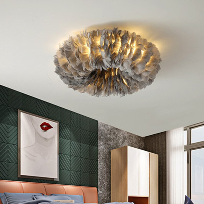 O'Moore Boho LED Deckenleuchte Weiß/Gelb/Grau Metall Schlafzimmer