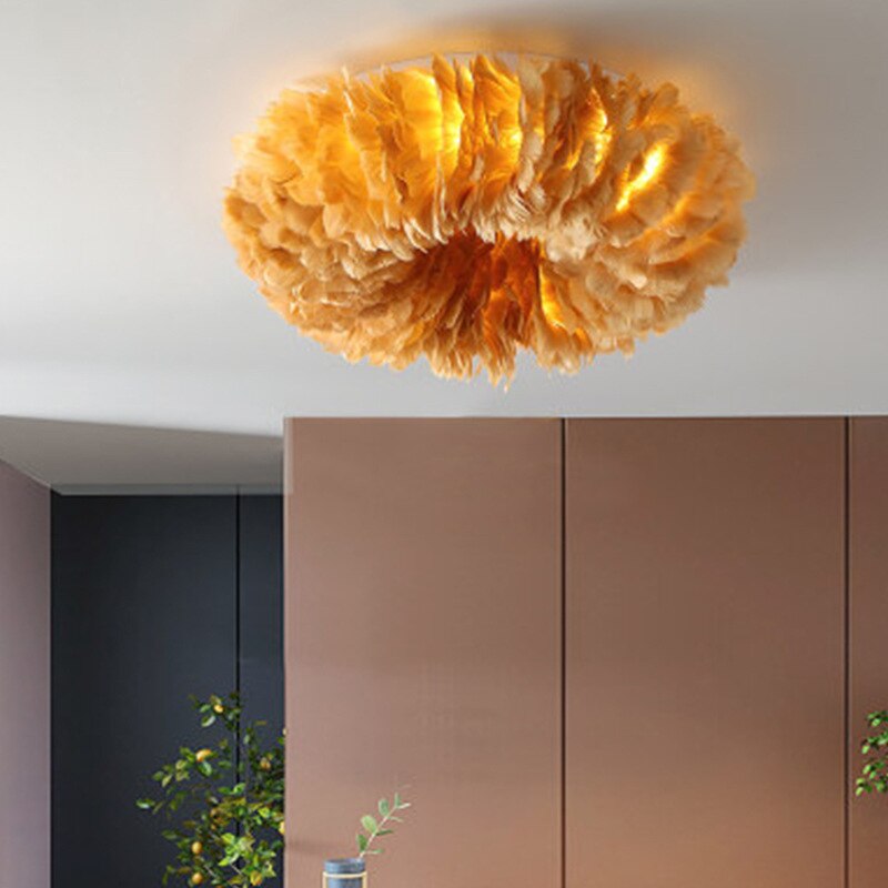 O'Moore Boho LED Deckenleuchte Weiß/Gelb/Grau Metall Schlafzimmer
