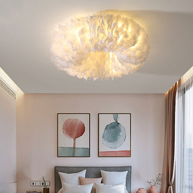 O'Moore Boho LED Deckenleuchte Weiß/Gelb/Grau Metall Schlafzimmer