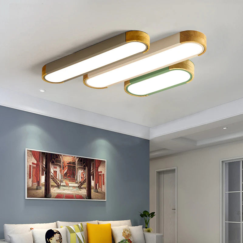 Arisha Modern LED Deckenleuchte, Ring, 3 Farben,Holz/Acryl, Wohnzimmer