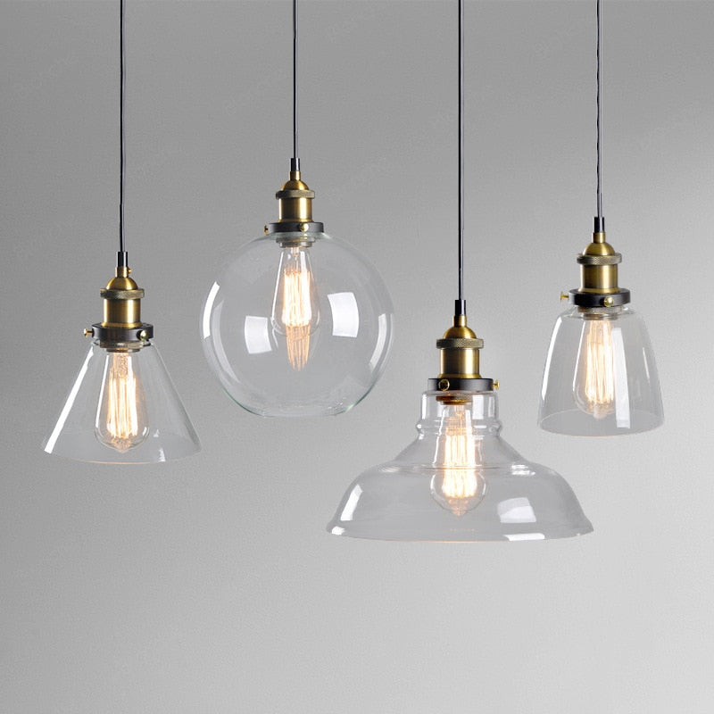 Arisha Vintage Industrie LED Pendelleuchte Esstisch/Küche Glas Metall