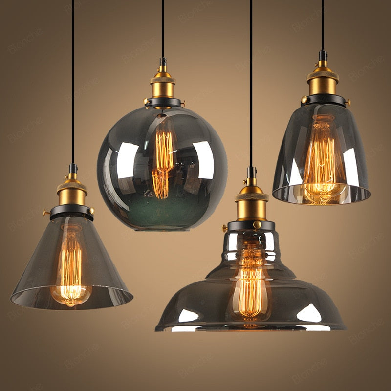 Arisha Vintage Industrie LED Pendelleuchte Esstisch/Küche Glas Metall