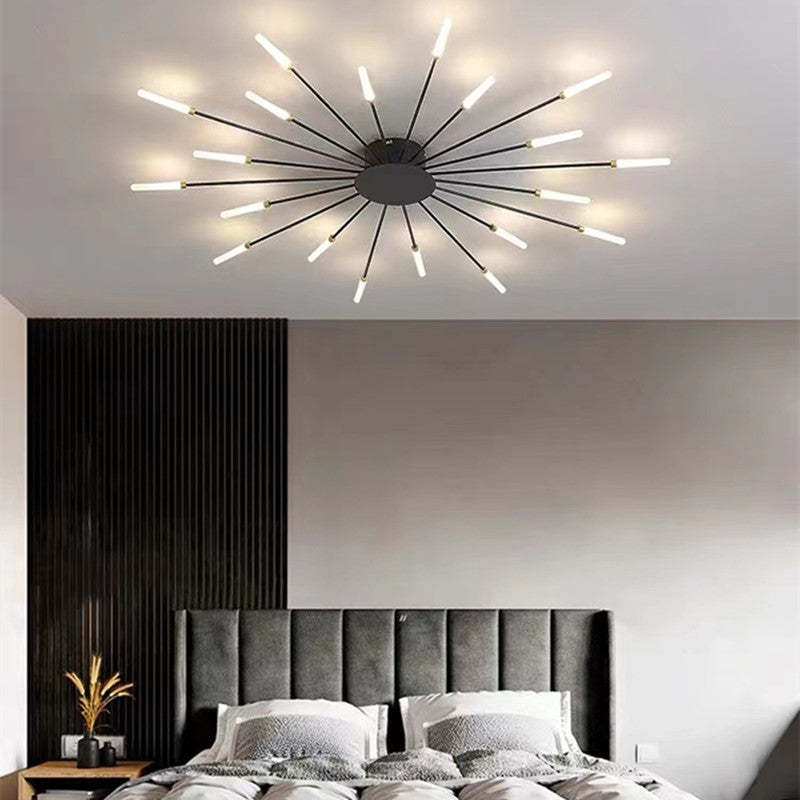 Arisha Industrial LED Deckenleuchte Schwarz/Gold Wohnzimmer Metall