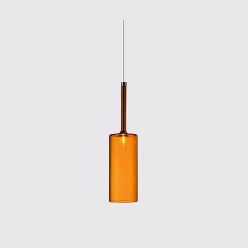 Aria Modern Zylinder LED Pendelleuchte Klar/Rot/Orange/Grau Esstisch Glas